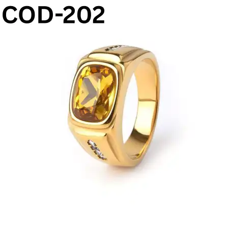 JP Italian Bio Golden Stone Rings-(COD-202)